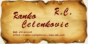 Ranko Čelenković vizit kartica